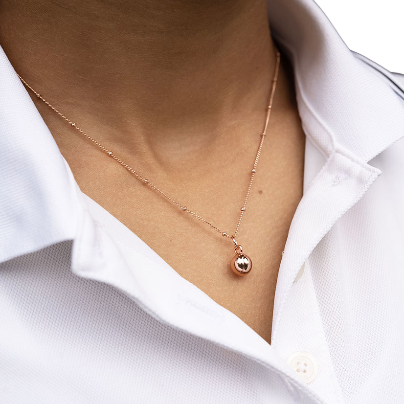 CC Sport Rose Gold Tennis Charm Necklace