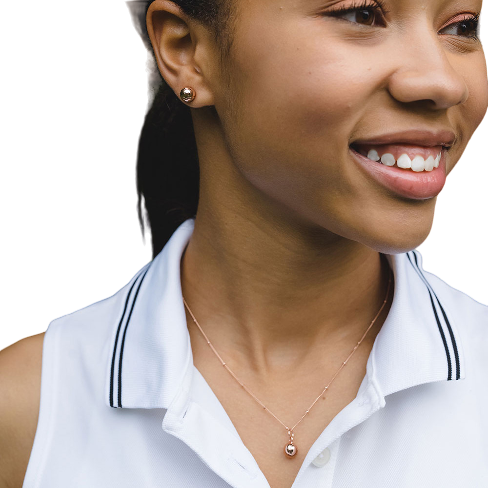 CC Sport Rose Gold Tennis Charm Necklace