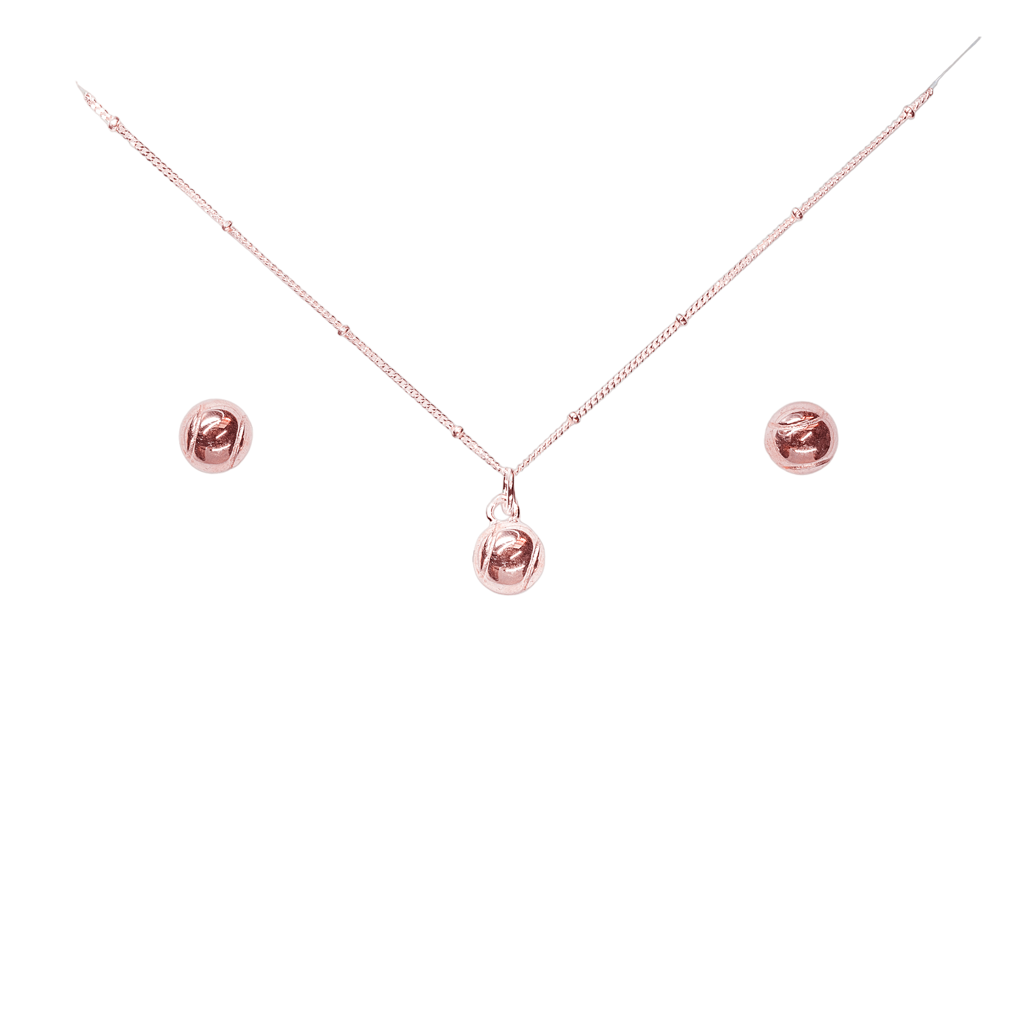 CC Sport Rose Gold Tennis Necklace and Earrings Gift Set