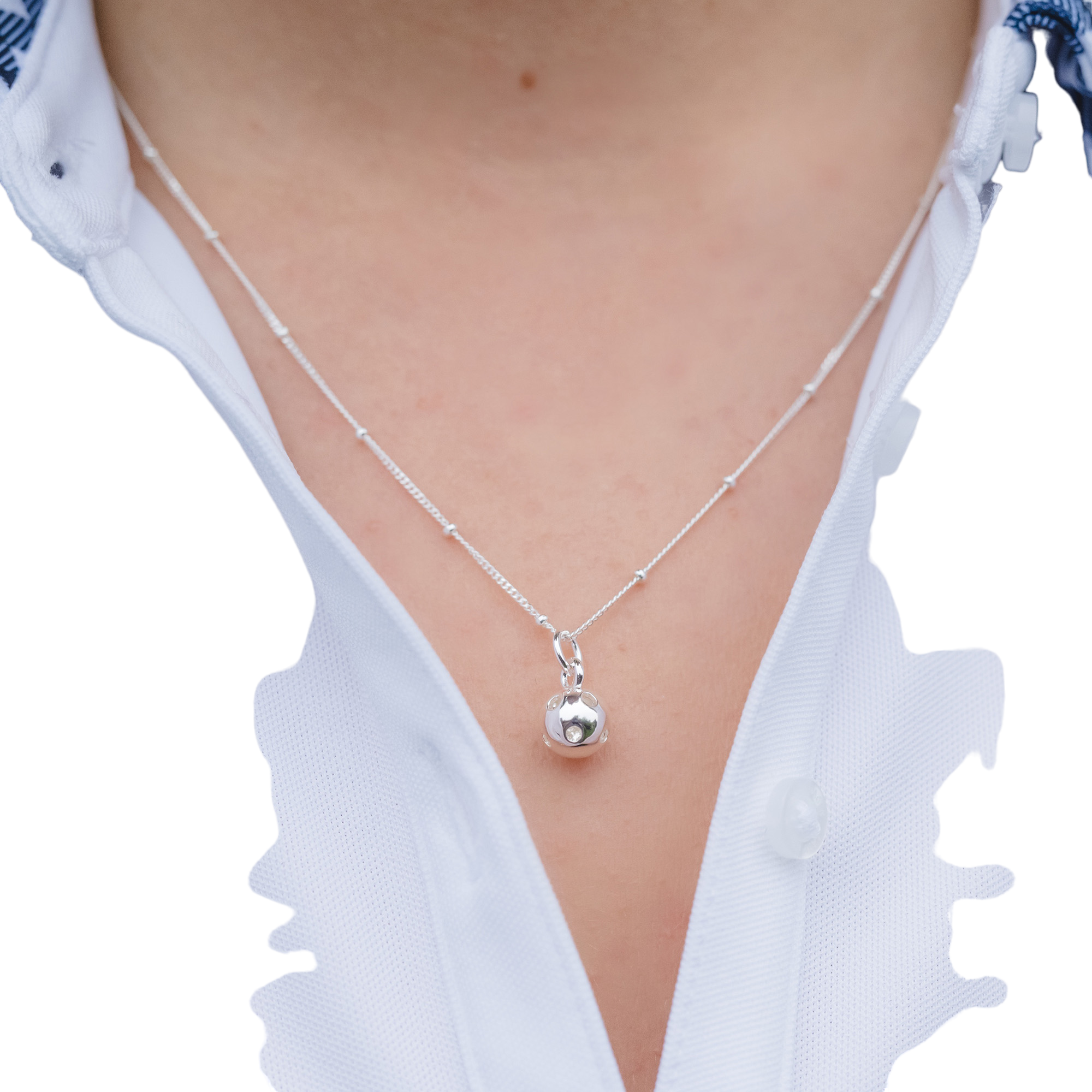 CC Sport Silver Pickleball Charm Necklace