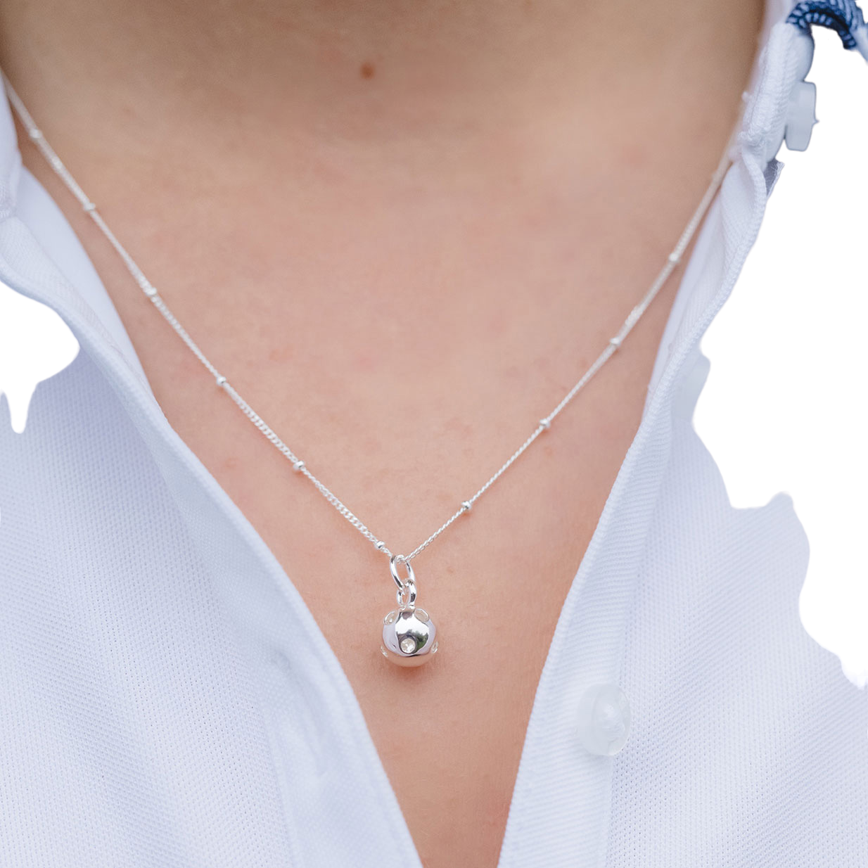 CC Sport Silver Pickleball Charm Necklace