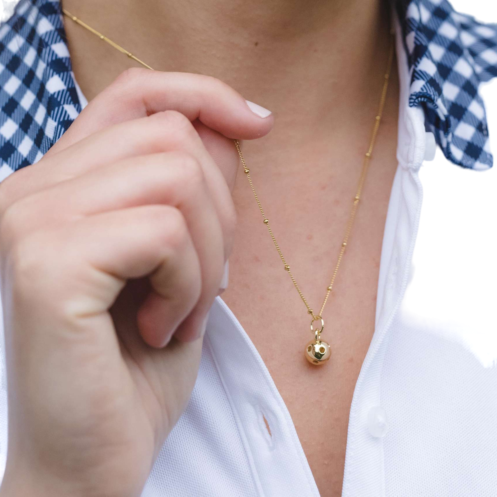 CC Sport Gold Pickleball Charm Necklace