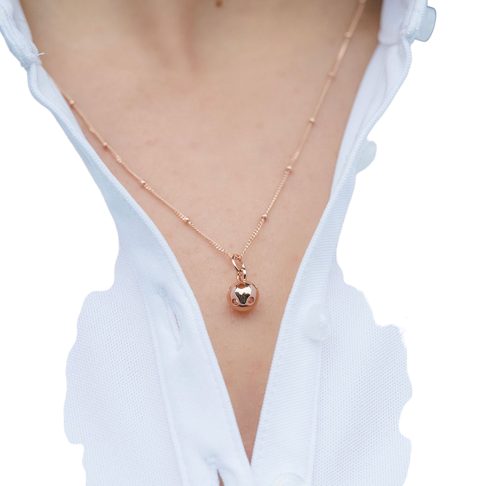 CC Sport Rose Gold Pickleball Charm Necklace