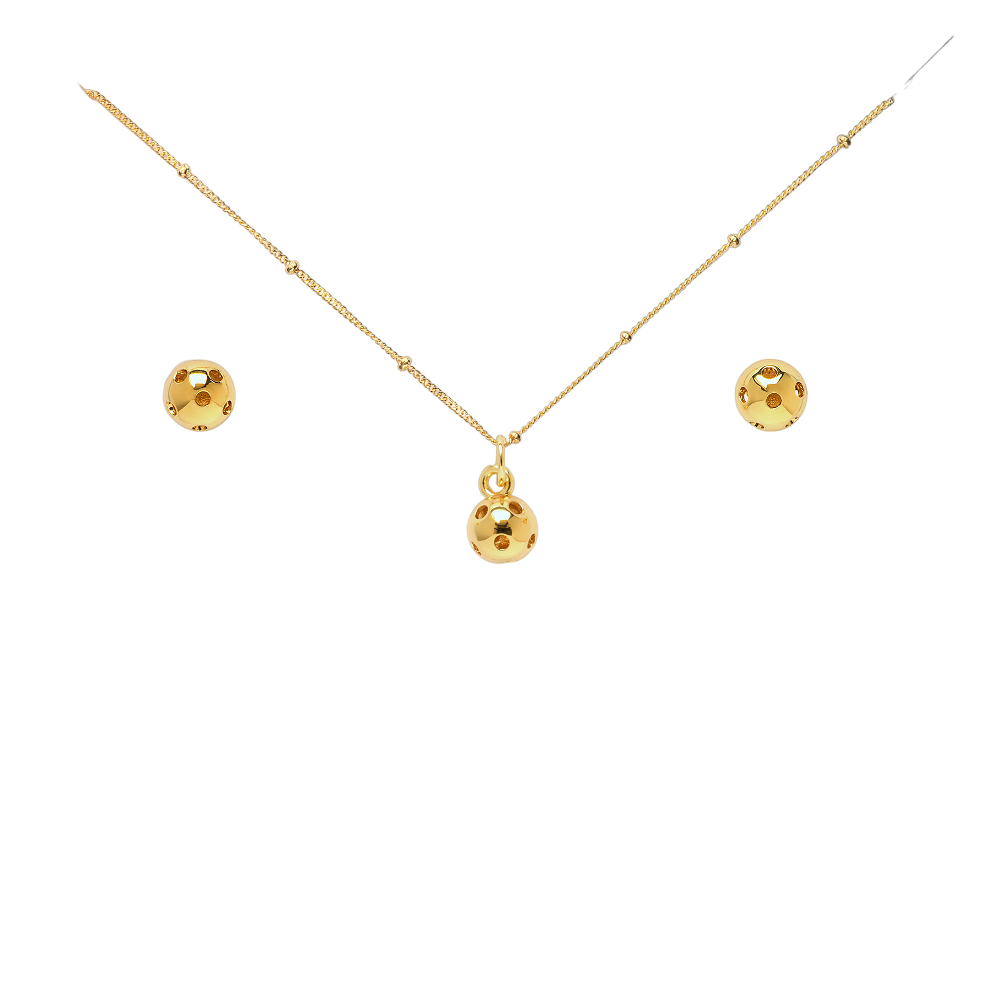CC Sport Gold Pickleball Necklace and Earrings Gift Set