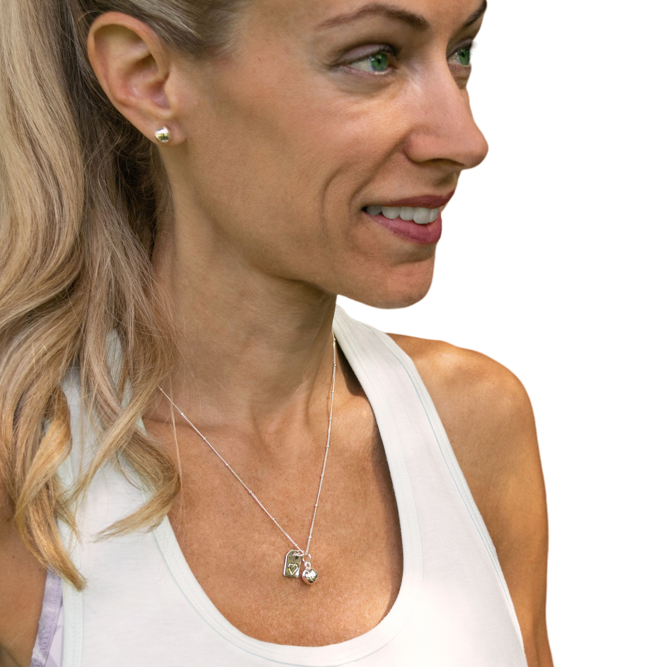 CC Sport Tennis Mom Double Charm Necklace