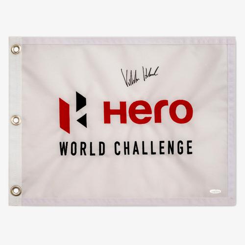 Viktor Hovland Autographed '21/'22 Hero World Championship Pin Flag