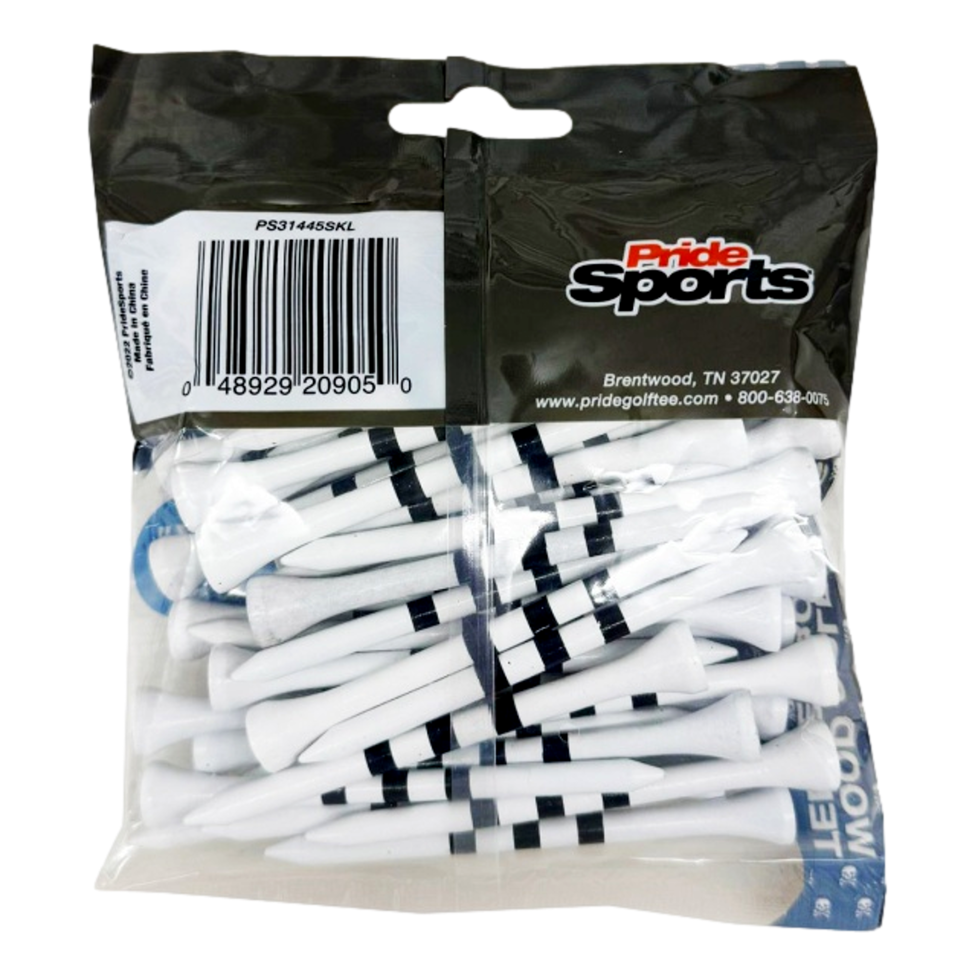 Skull & Crossbones 2-3/4" Wooden Golf Tees 45-Pack
