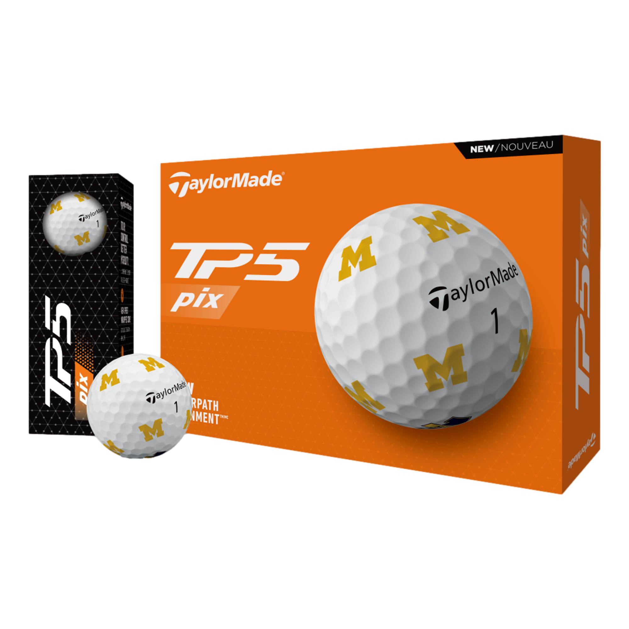 TaylorMade TP5 Pix 3,0 2024 Michigan Golf Balls | PGA TOUR Superstore