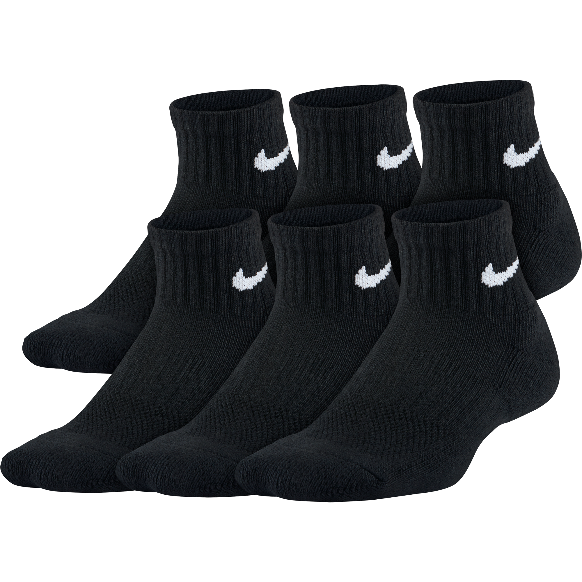 Nike Kids Performance Cushioned Quarter Training Socks (6 Pair)