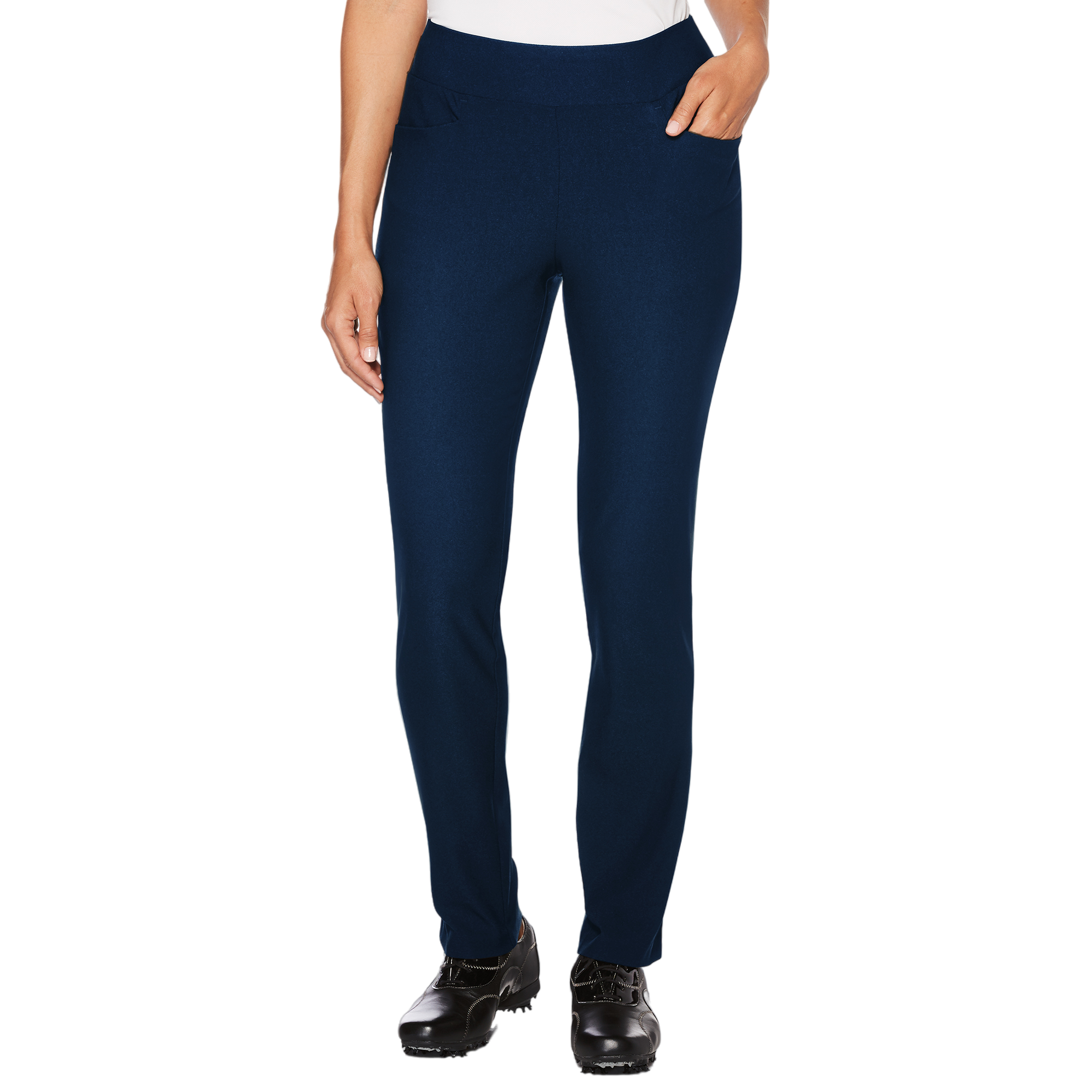 Women's White Golf Pants with Welt Pockets - Stylish and Comfortable