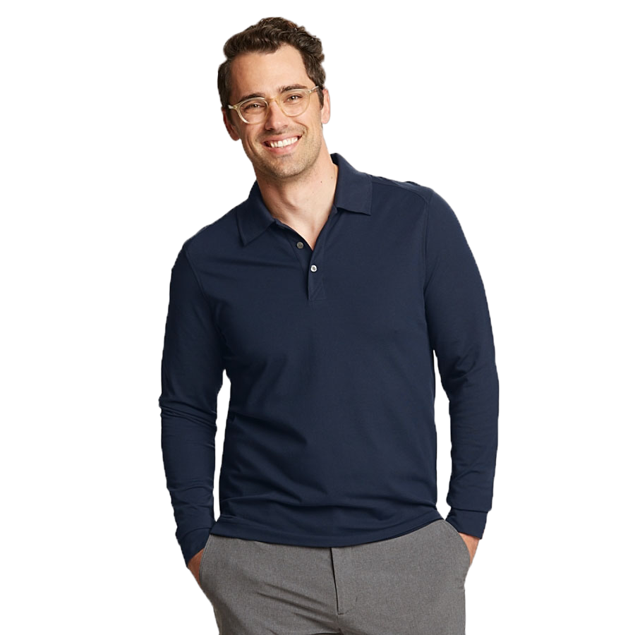 Advantage Men's Long Sleeve Golf Polo Shirt