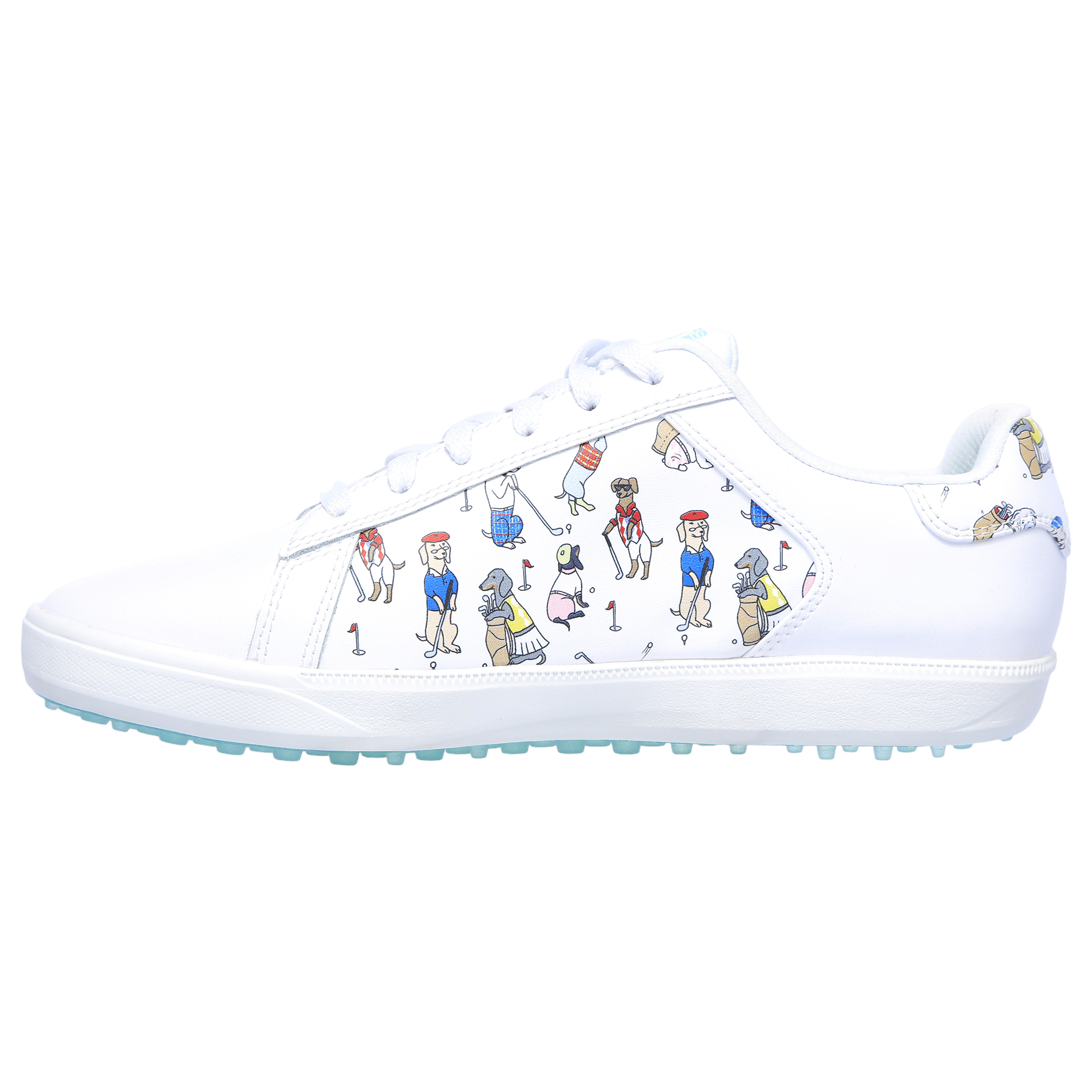 GO GOLF Drive 4 Dogs at Play Women's Golf Shoe - White/Blue