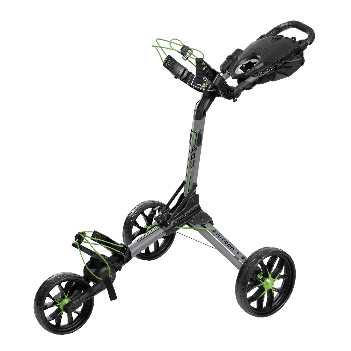Nitron Auto-Open Push Cart, Grey/Lime – Bag Boy Golf