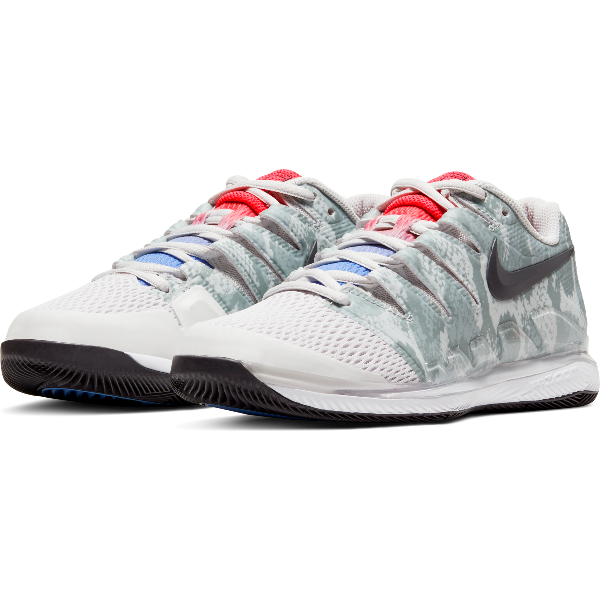 NikeCourt Air Zoom Vapor X Women's Tennis Shoe - Grey/Red
