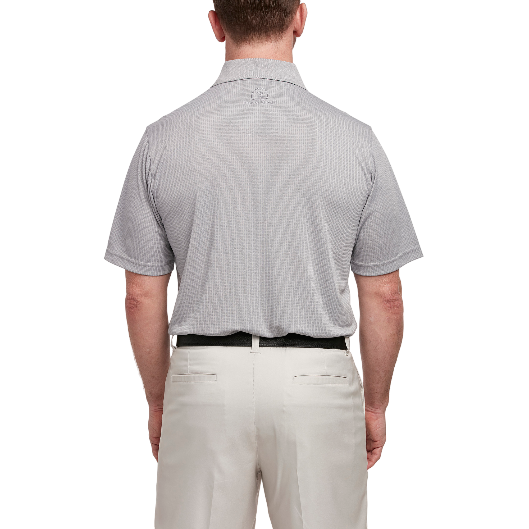 Grid Textured Men's Short Sleeve Golf Polo Shirt