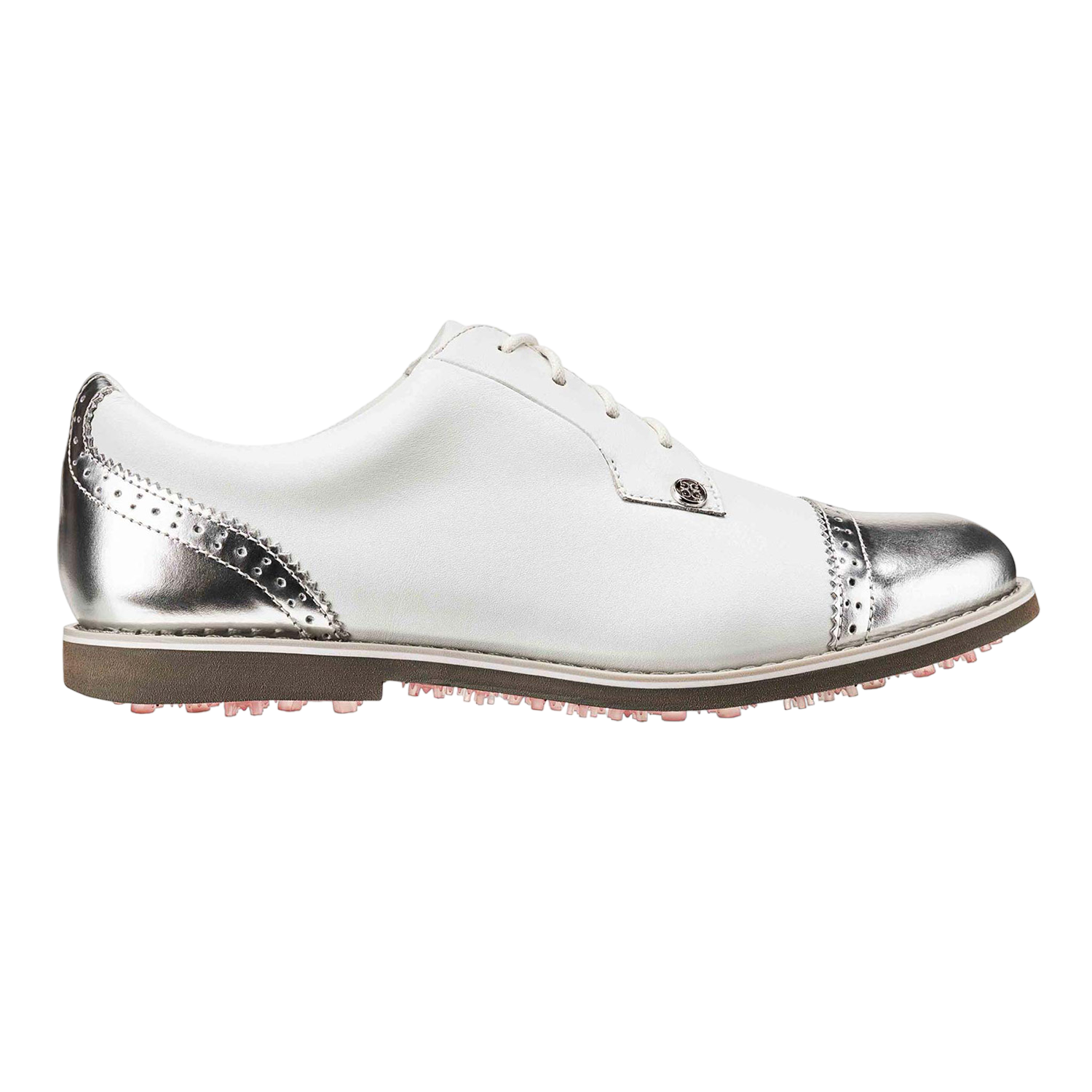 G/FORE Cap Toe Gallivanter Women's Golf Shoe - White/Silver | PGA