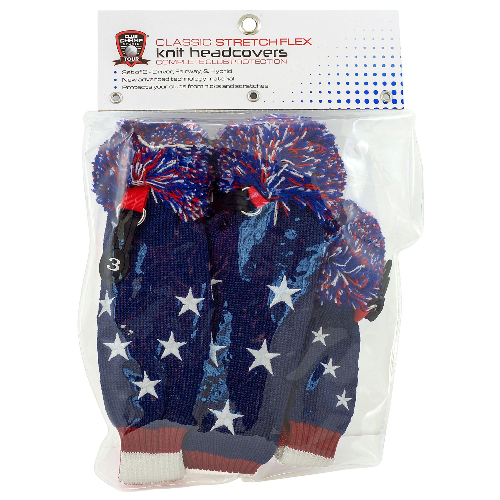 Stars & Stripes Knit Headcover 3-Pack