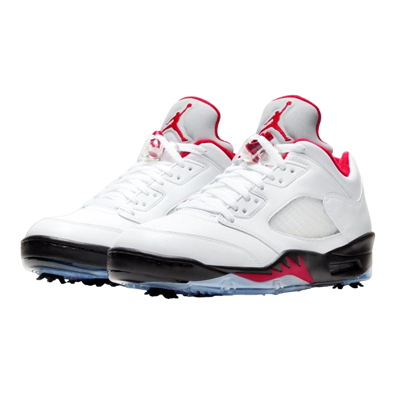Jordan 5 Low Golf Shoe - White/Red