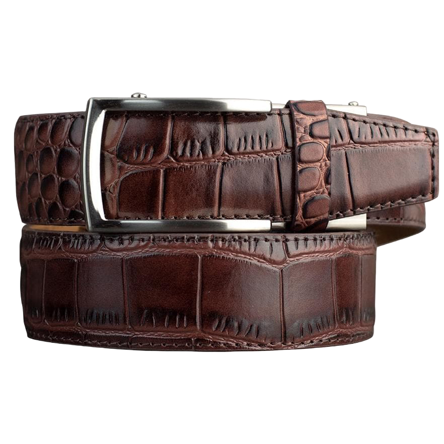 Alligator Coffee Dress Men's Golf Belt 2.0