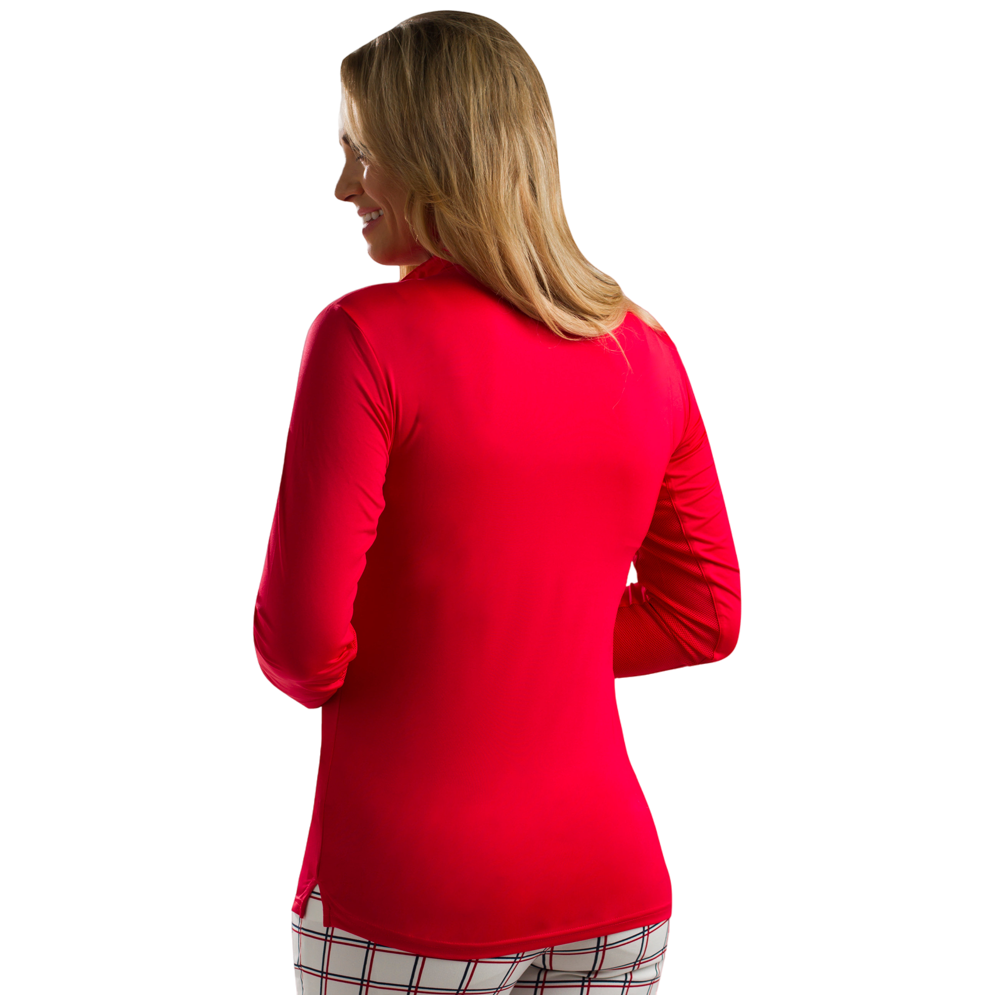 SanSoleil SunGlow Long Sleeve Solid Zip Mock Pull Over