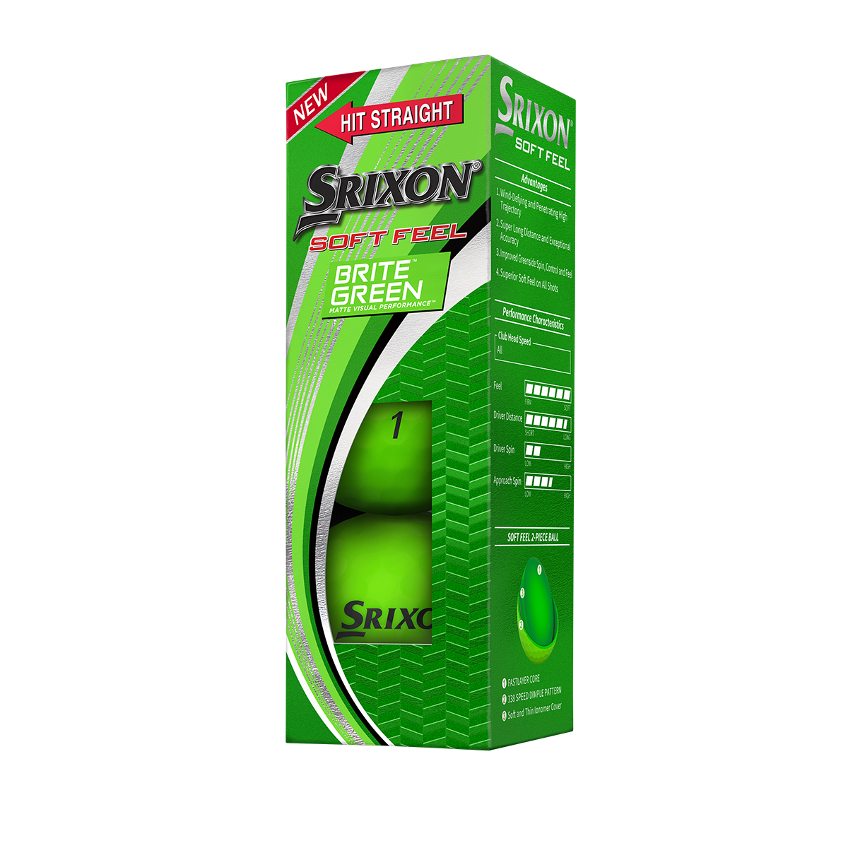 Soft Feel Brite 2 Green Golf Balls