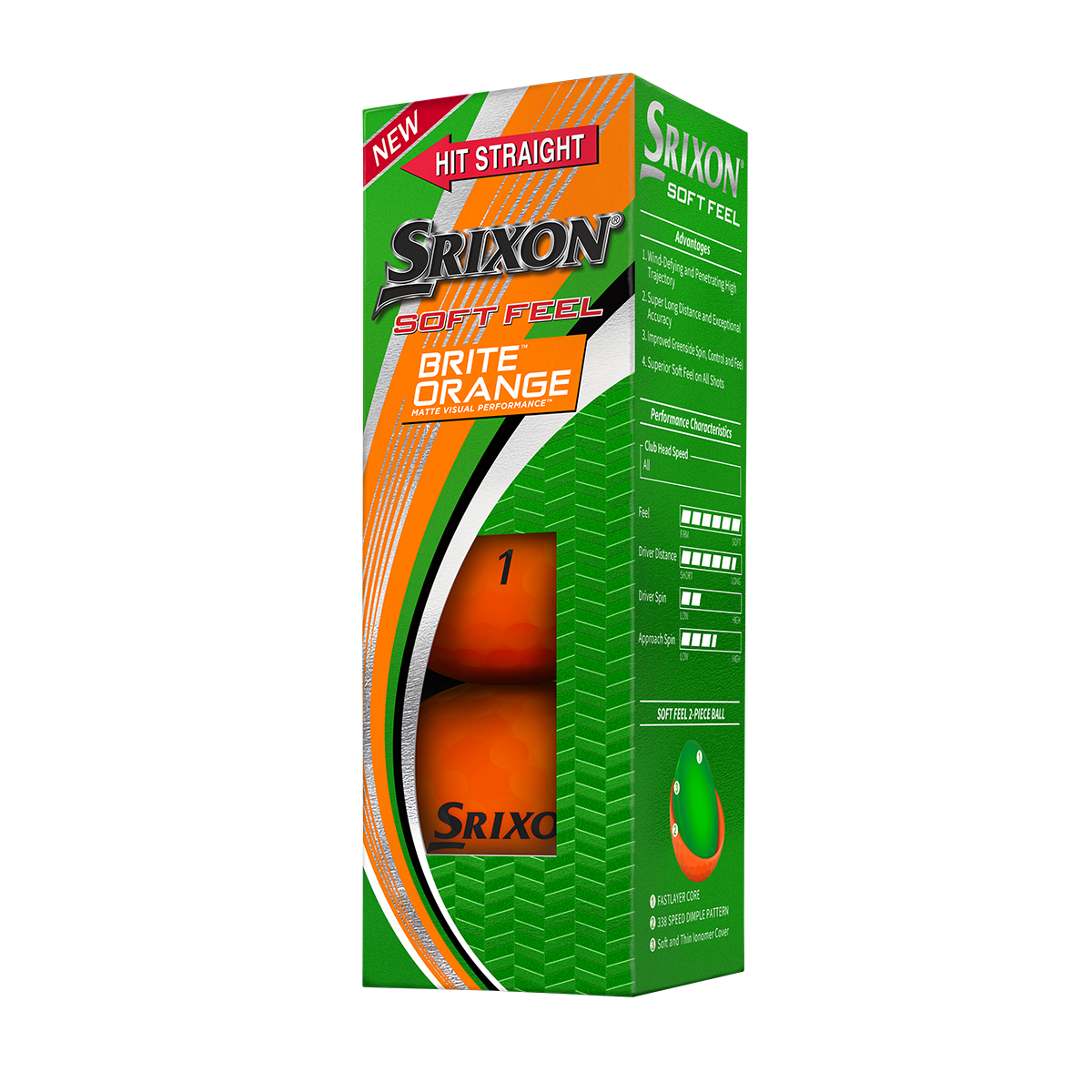 Soft Feel Brite 2 Orange Golf Balls