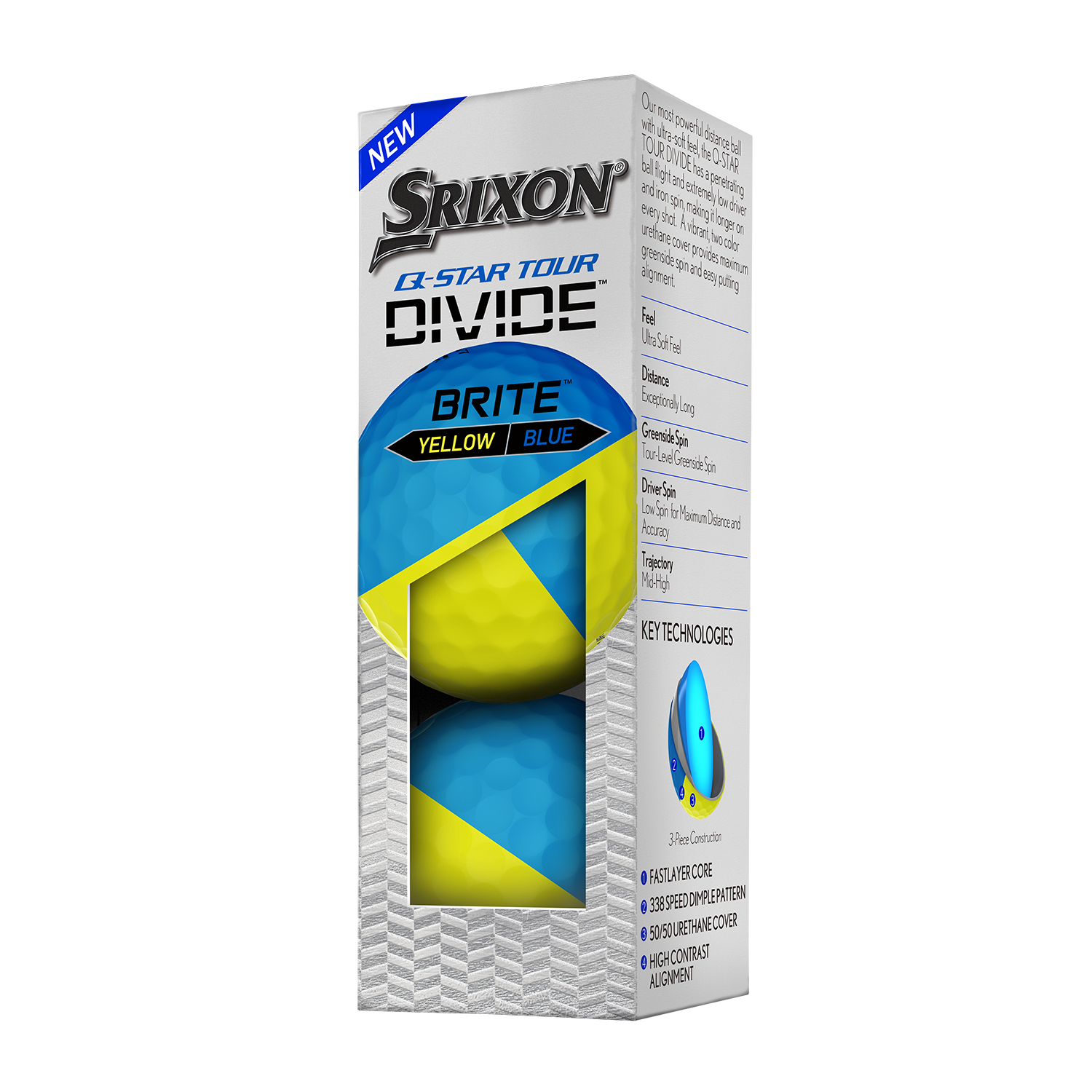 Q-Star Tour Divide Blue/Yellow Golf Balls