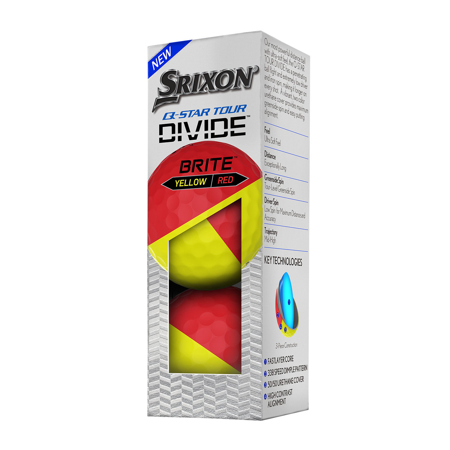 Q-Star Tour Divide Red/Yellow Golf Balls