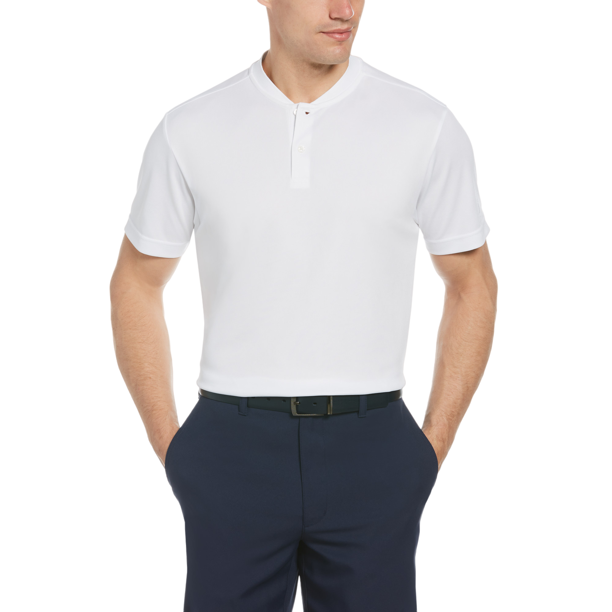 Pique Short Sleeve Polo with New Casual Collar