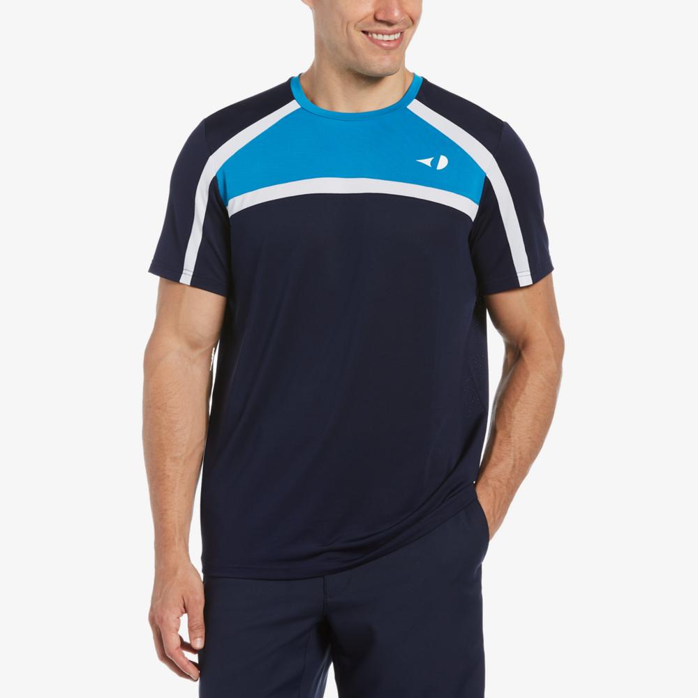 Color Blocked Short Sleeve Tennis Tee Shirt