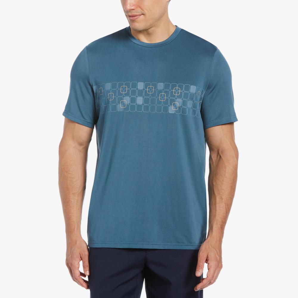 Retro Geo Chest Print Short Sleeve Men's Tee Shirt