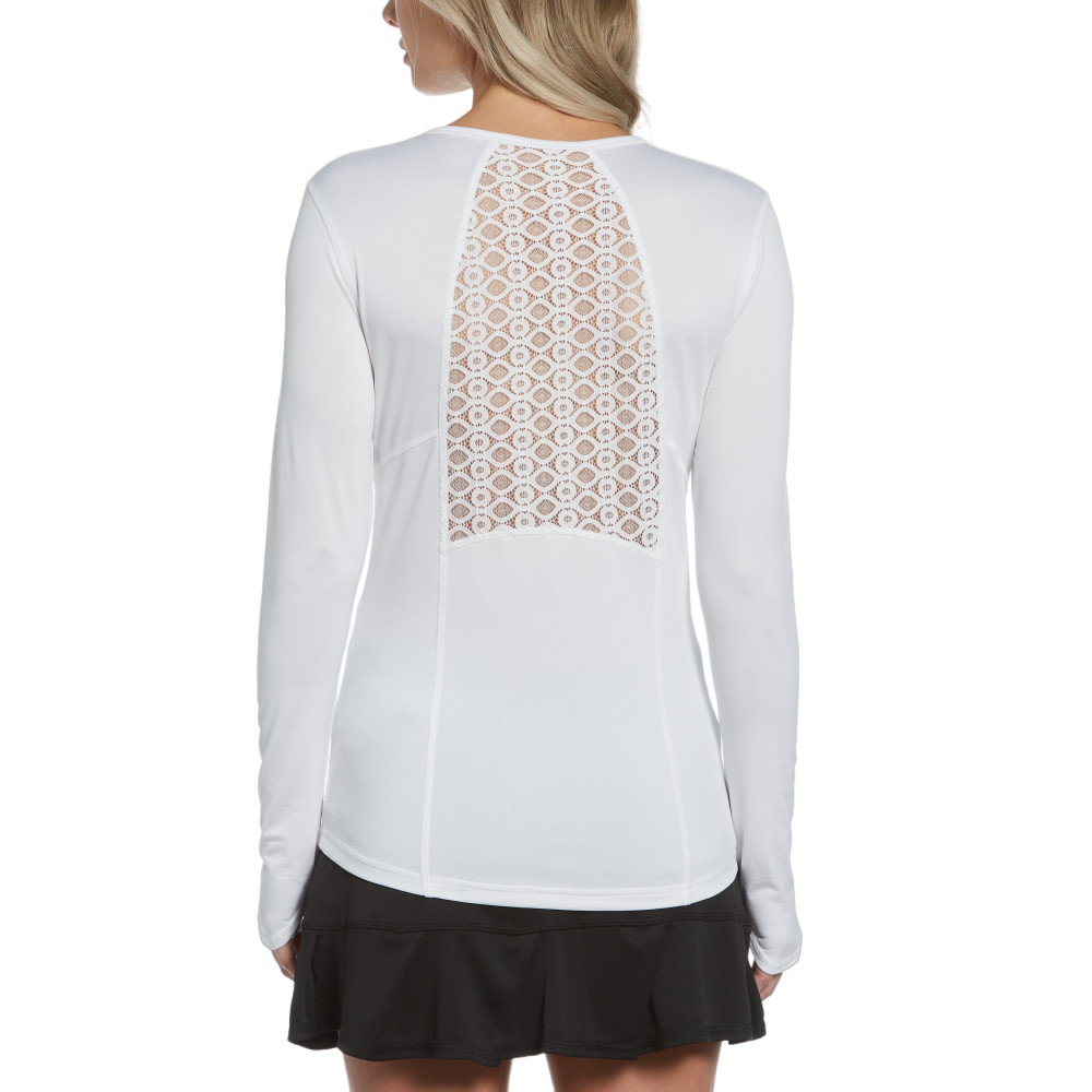Lace Insert Long Sleeve Tee Shirt