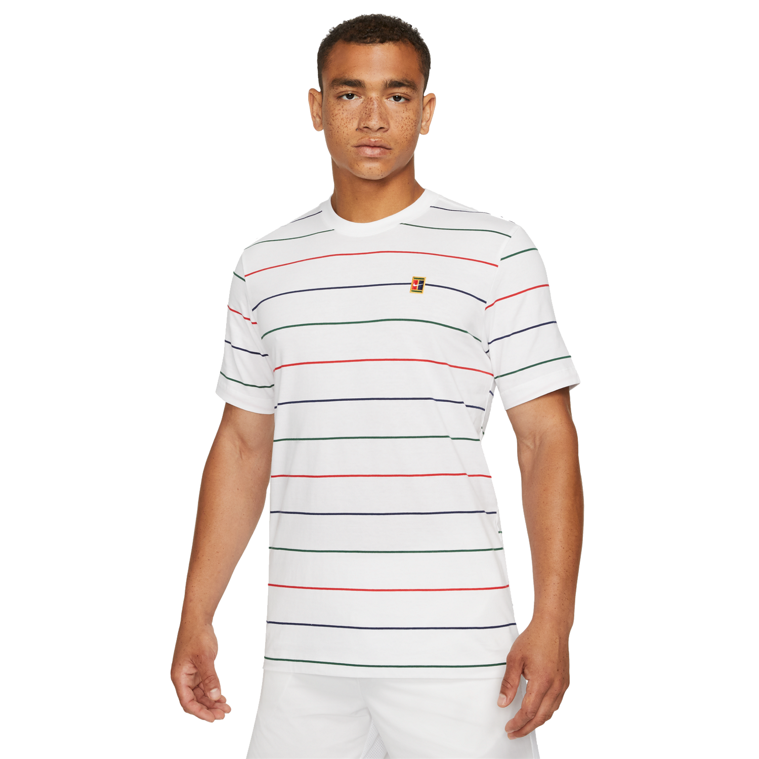 NikeCourt Men's Short Sleeve Striped Tennis T-Shirt