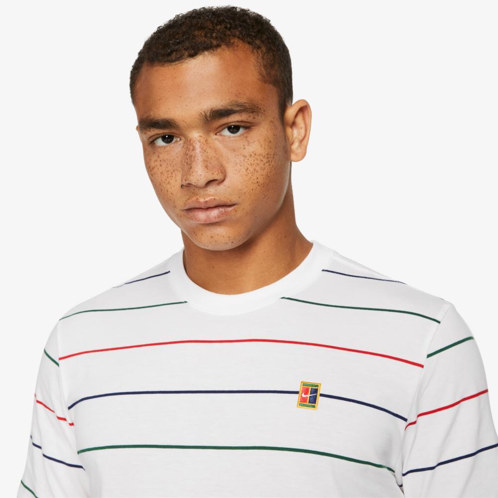 NikeCourt Men's Short Sleeve Striped Tennis T-Shirt
