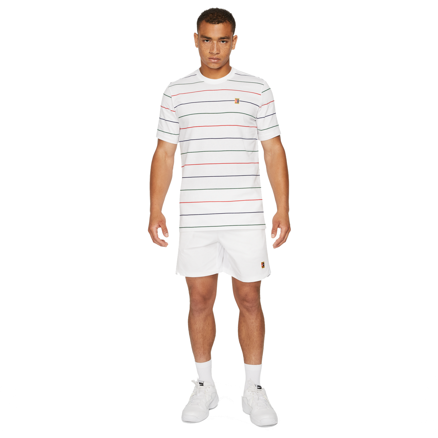NikeCourt Men's Short Sleeve Striped Tennis T-Shirt