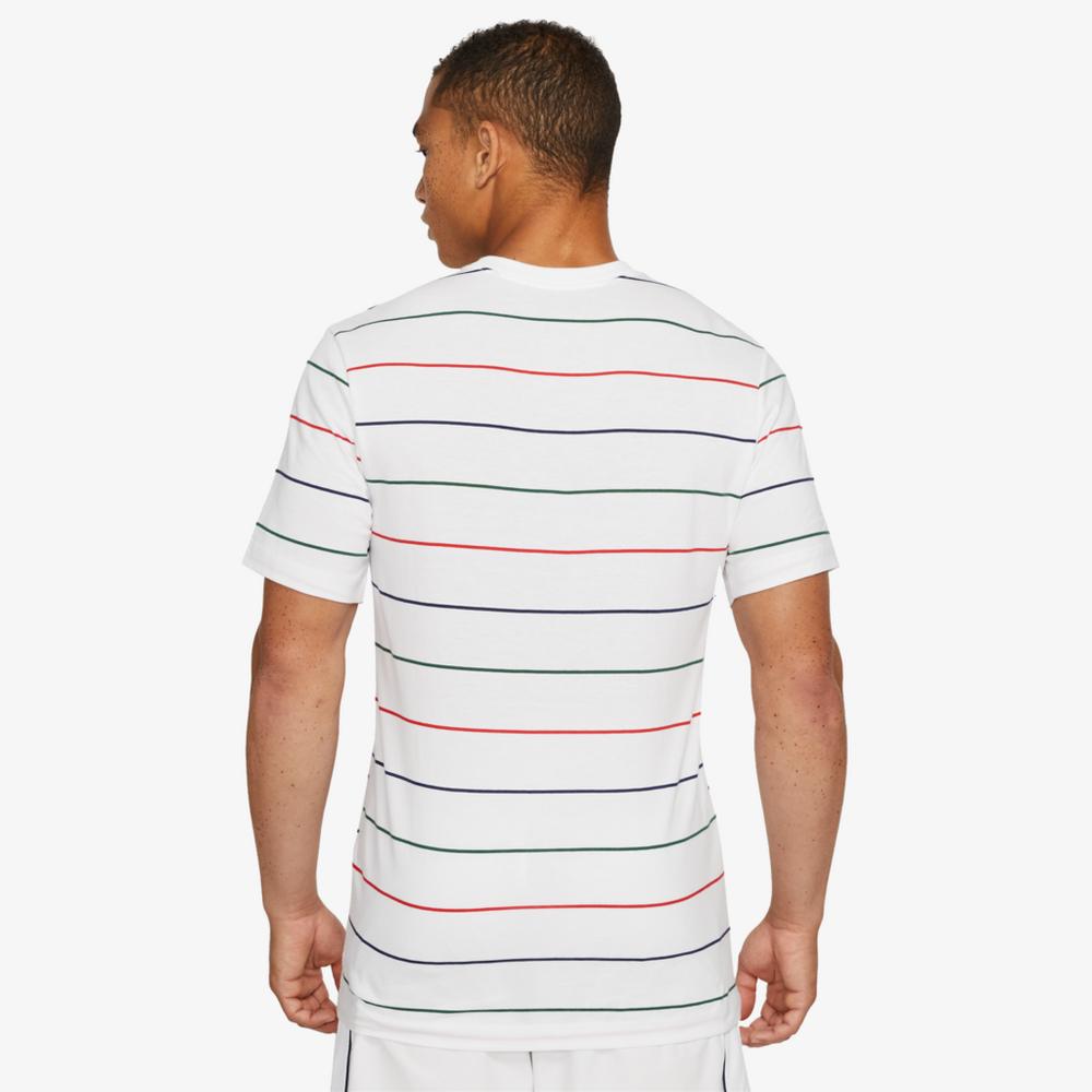 NikeCourt Men's Short Sleeve Striped Tennis T-Shirt