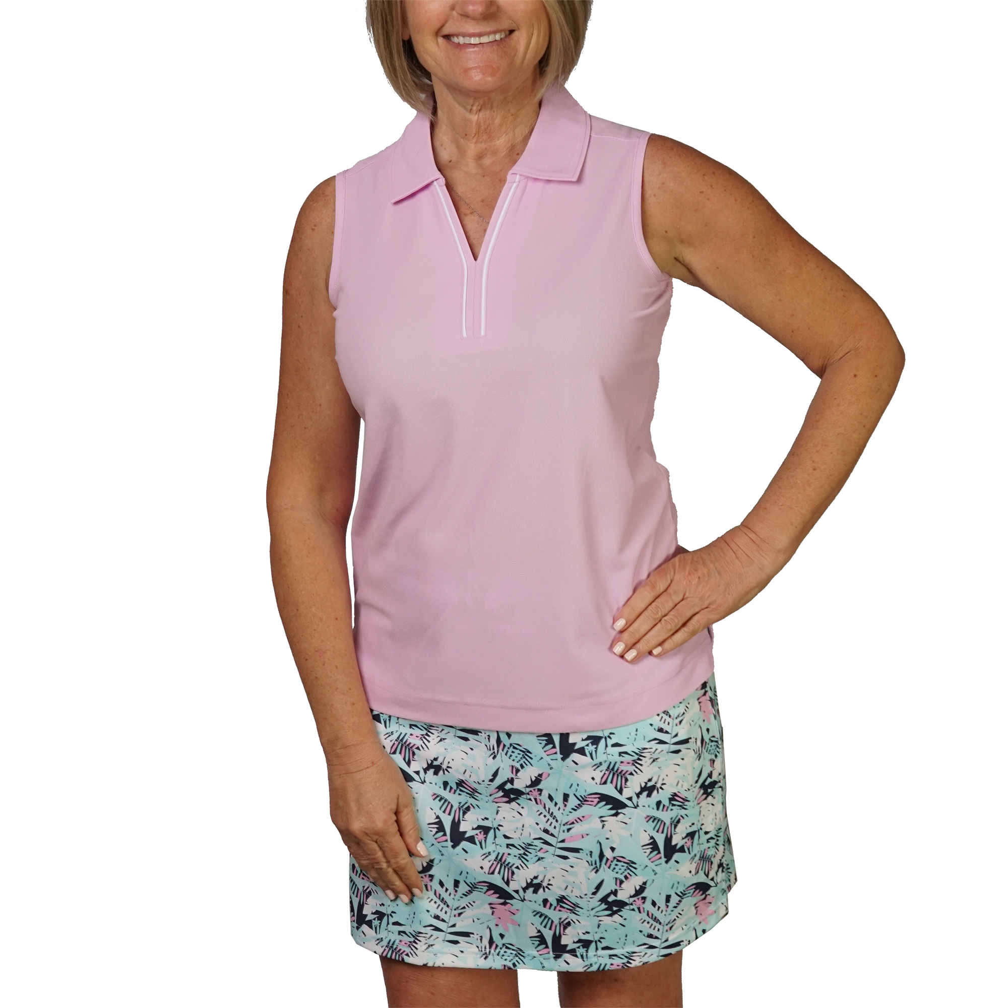 Sleeveless Pique Polo Shirt