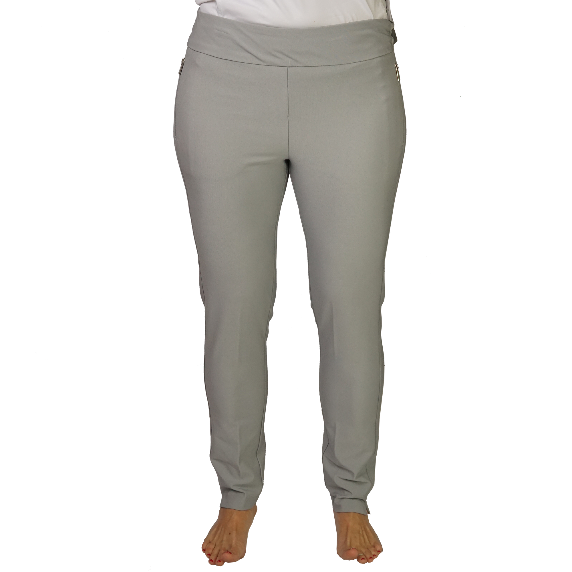 WMNS Line Seamed Pants - Ankle Side Splits / White