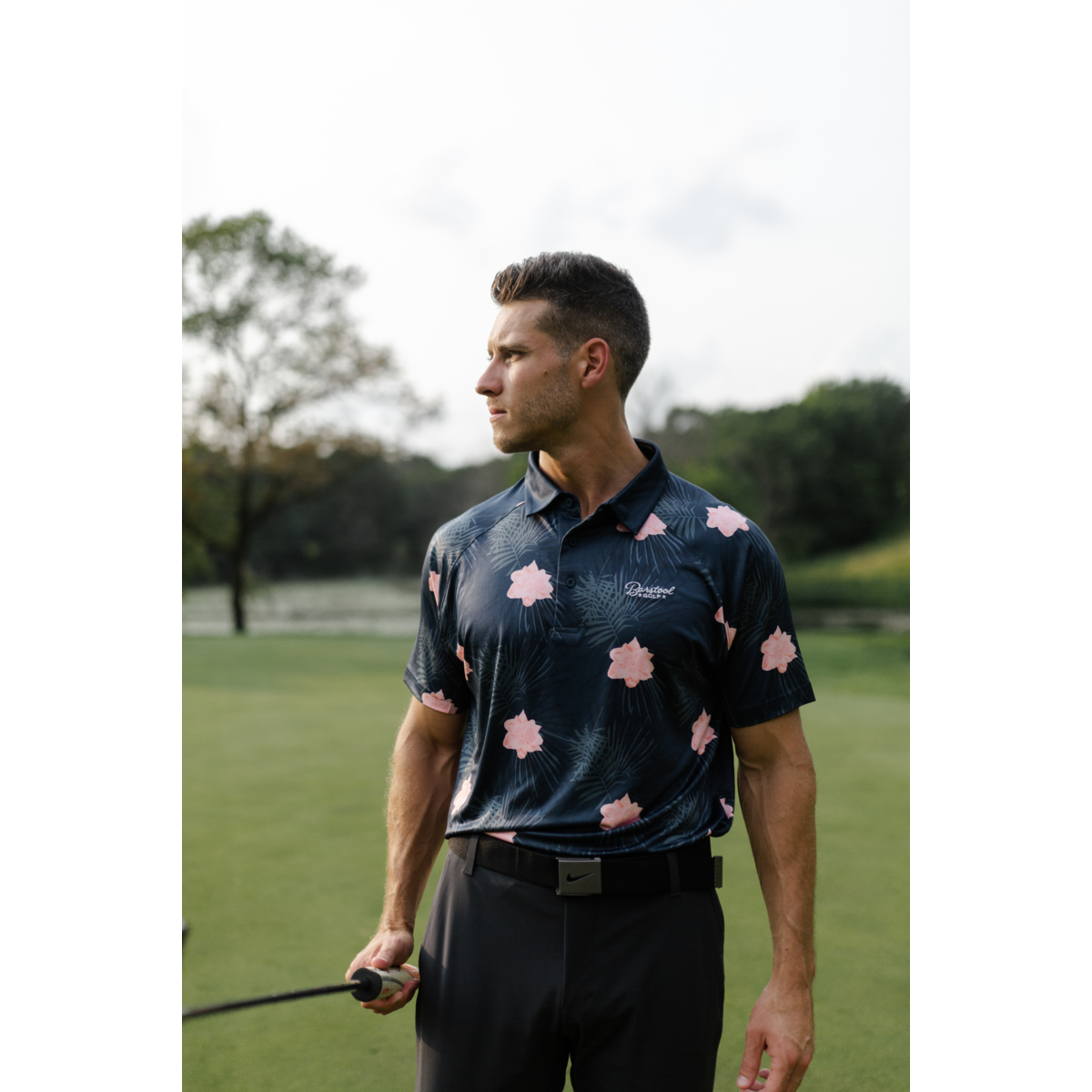 UNRL x Barstool Tropical Men's Short Sleeve Golf Polo Shirt