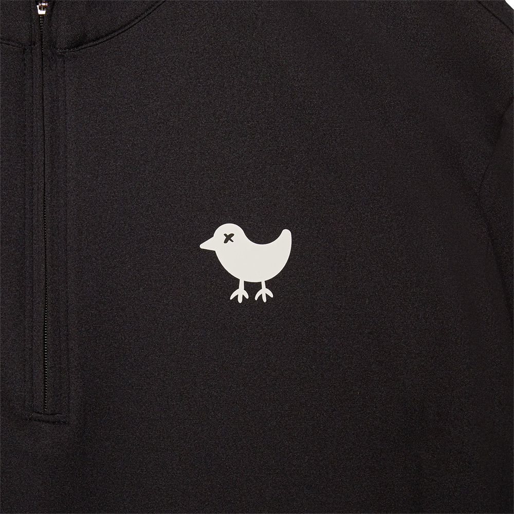 Bad Birdie ブラック長袖　薄起毛ジャージ　クオータージップ Black Quarterzip - Bad Birdie