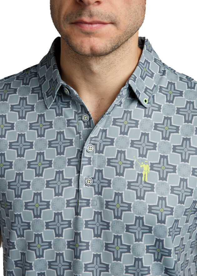 Brook Lines Men's Short Sleeve Golf Polo Shirt