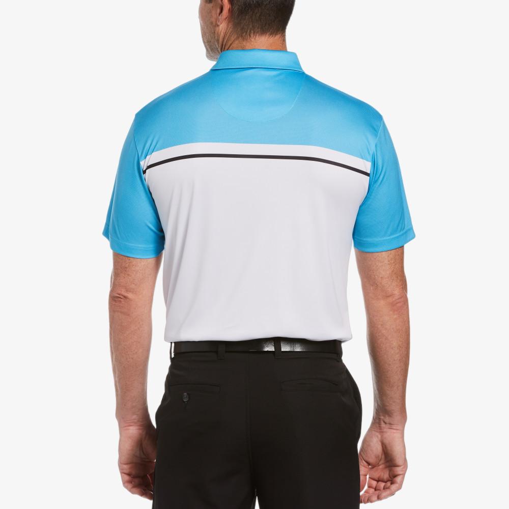 Blocked Birdseye Print Short Sleeve Golf Polo Shirt