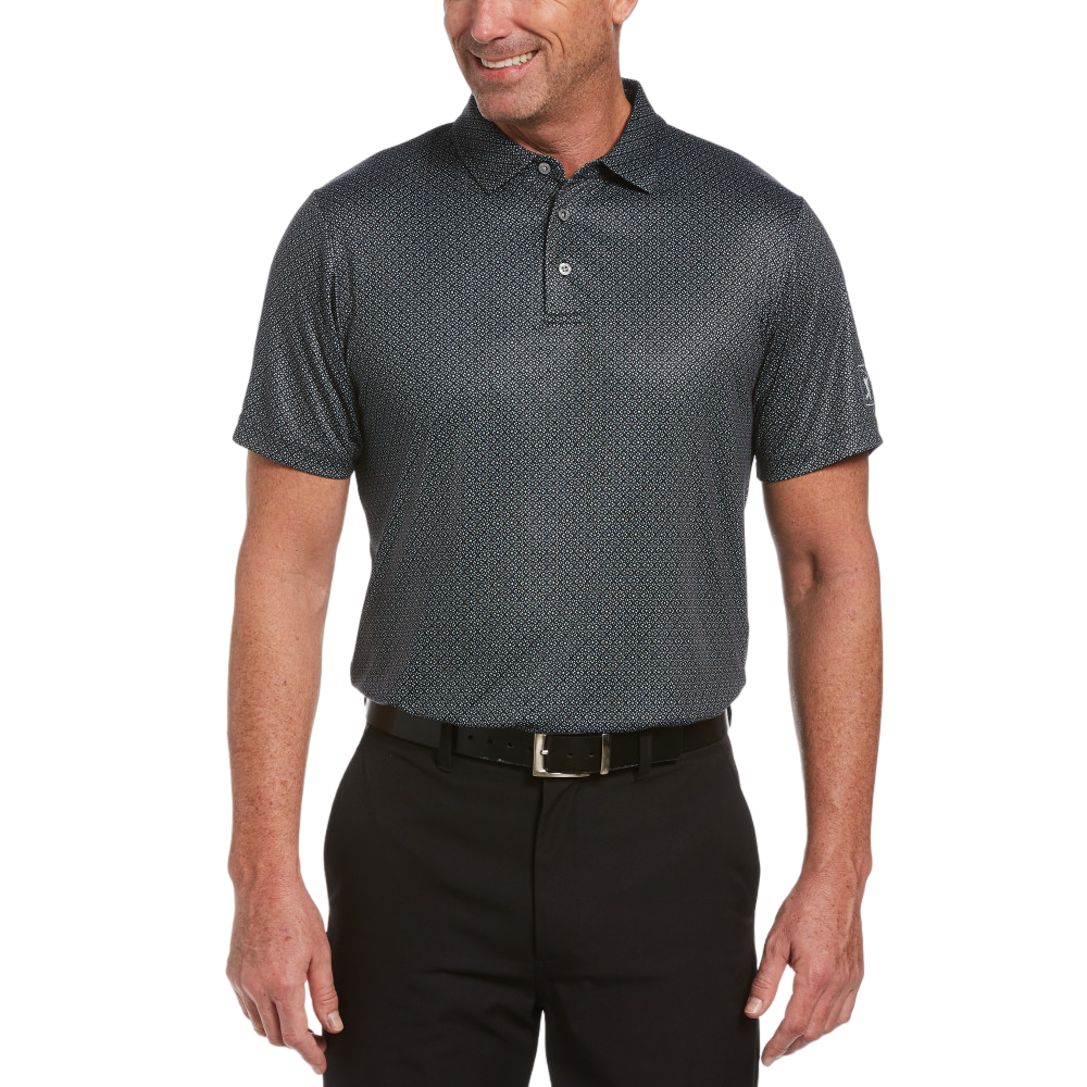 Mosaic Print Short Sleeve Golf Polo Shirt