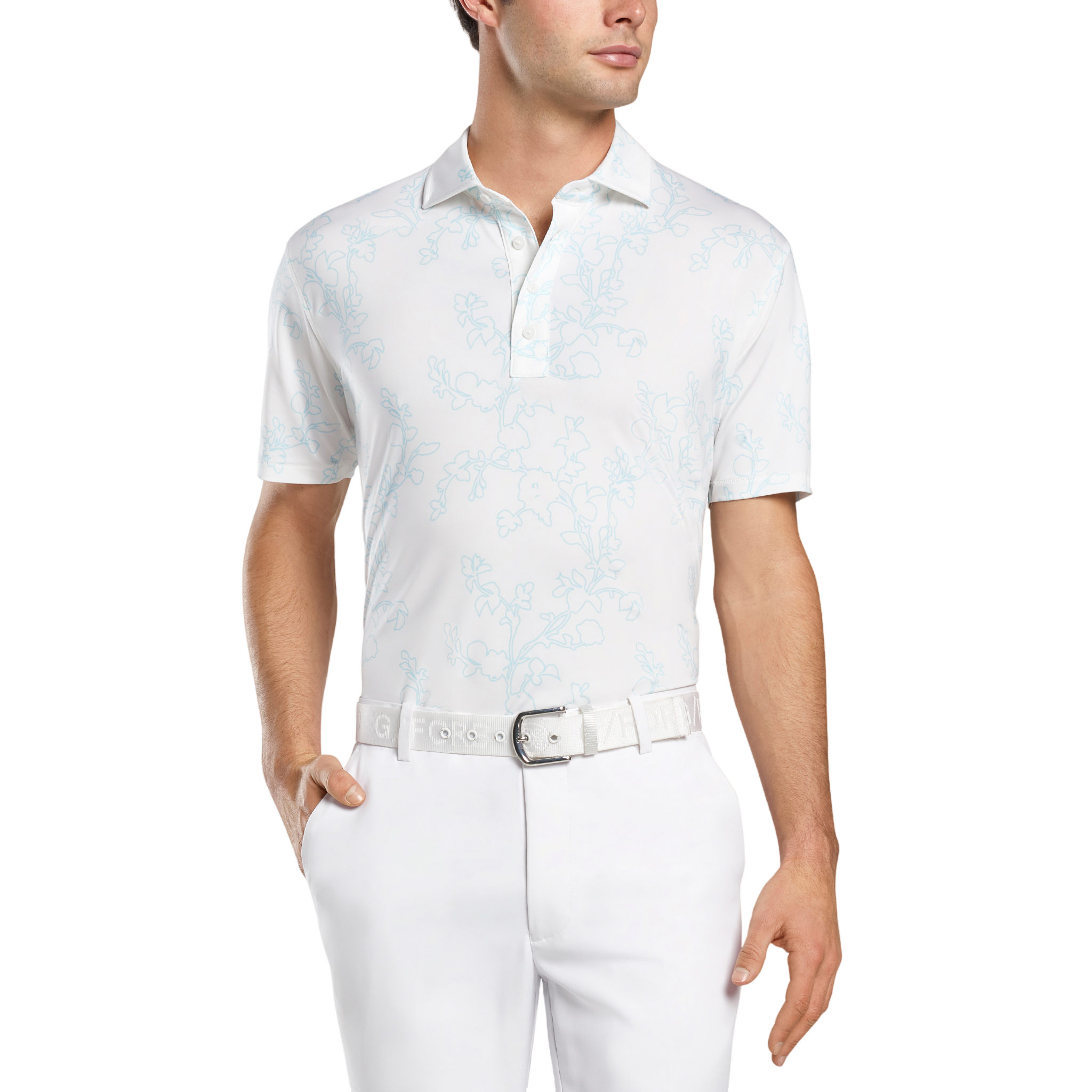 Rosebud Floral Men's Short Sleeve Golf Polo Shirt