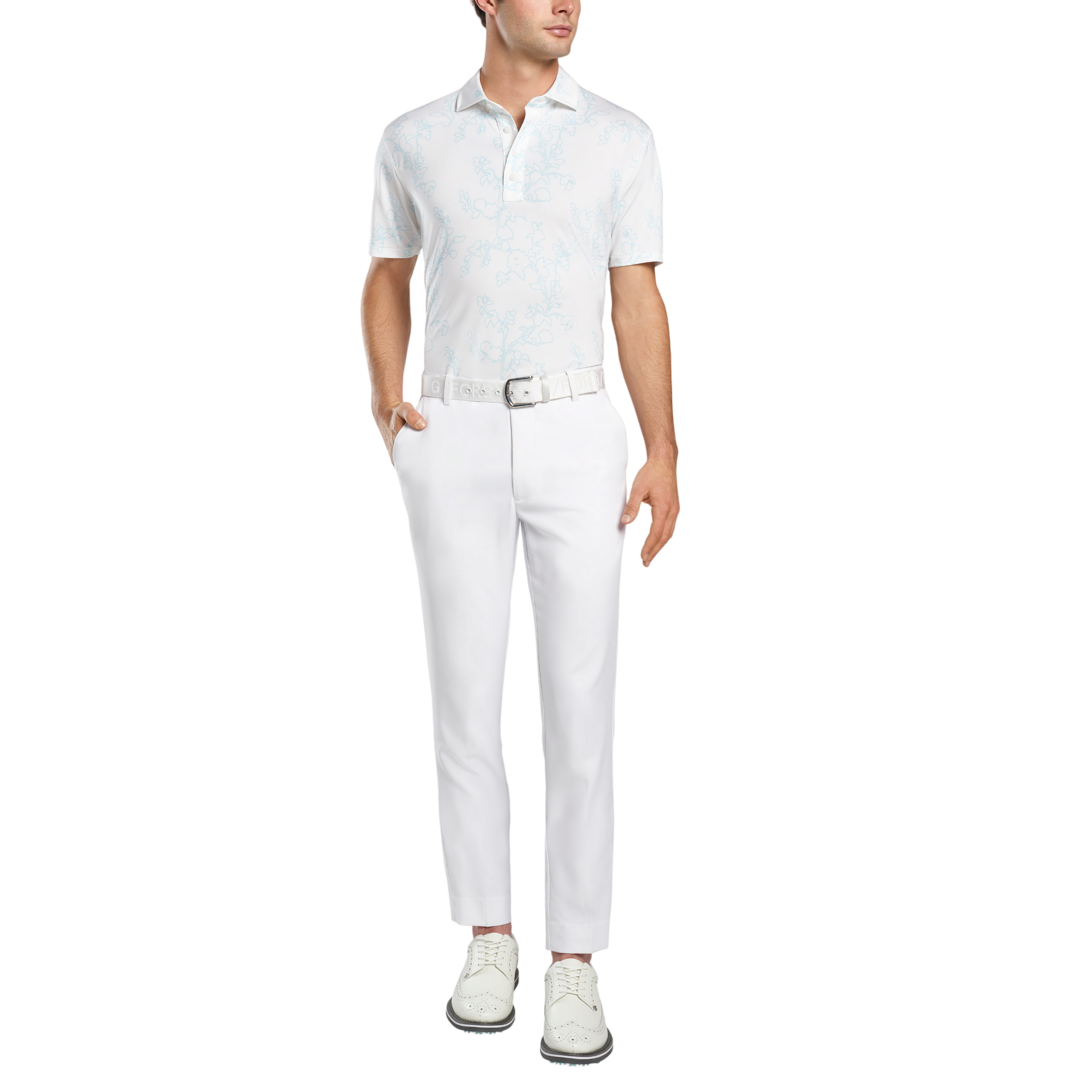 Rosebud Floral Men's Short Sleeve Golf Polo Shirt
