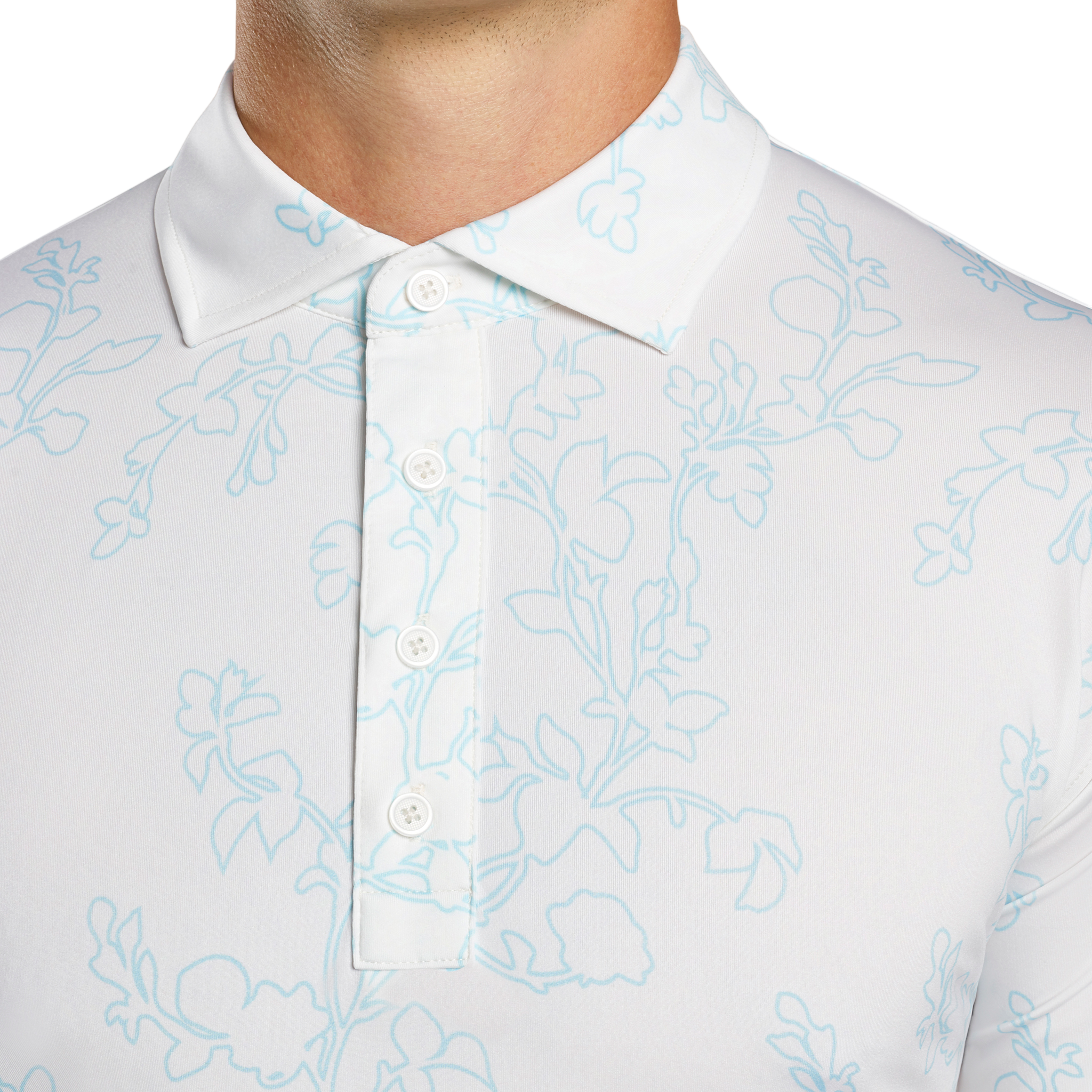 Rosebud Floral Men's Short Sleeve Golf Polo Shirt