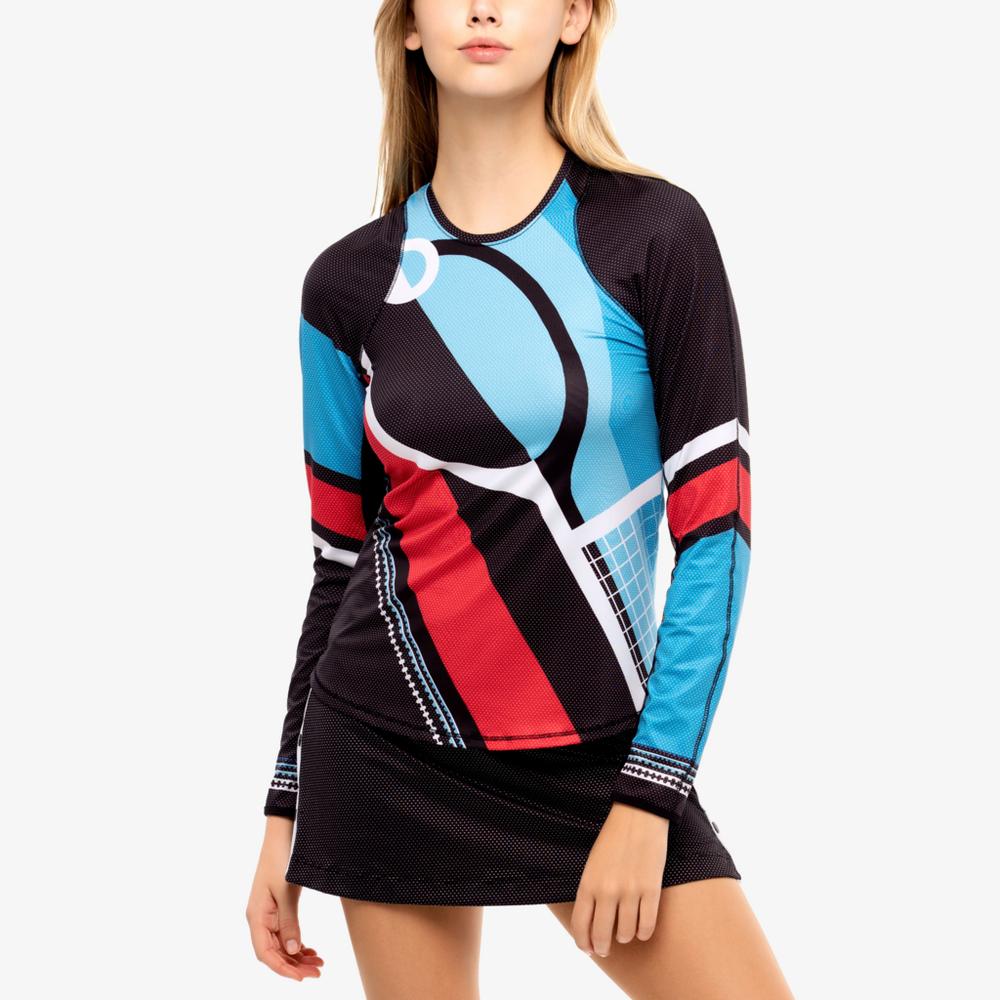 Post A Plaid Collection: Racquet Print Long Sleeve Pull Over