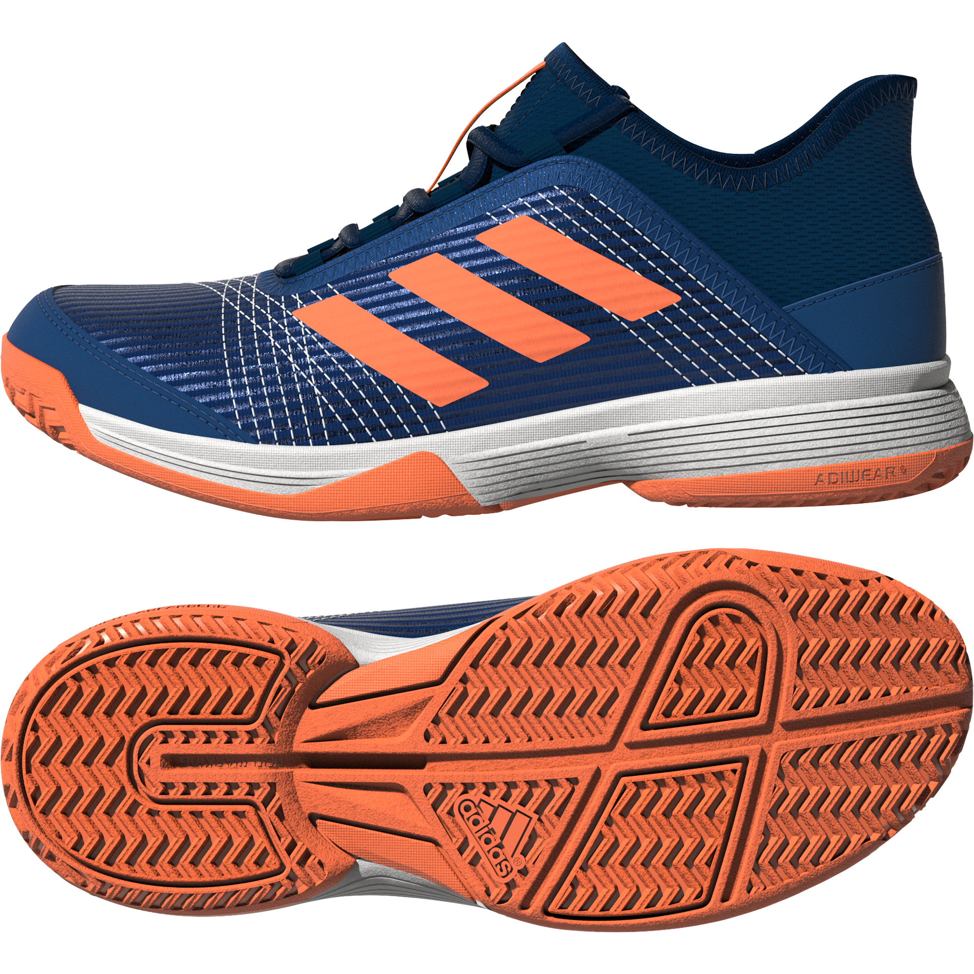 Adizero Club K Junior Tennis Shoe - Navy/Orange
