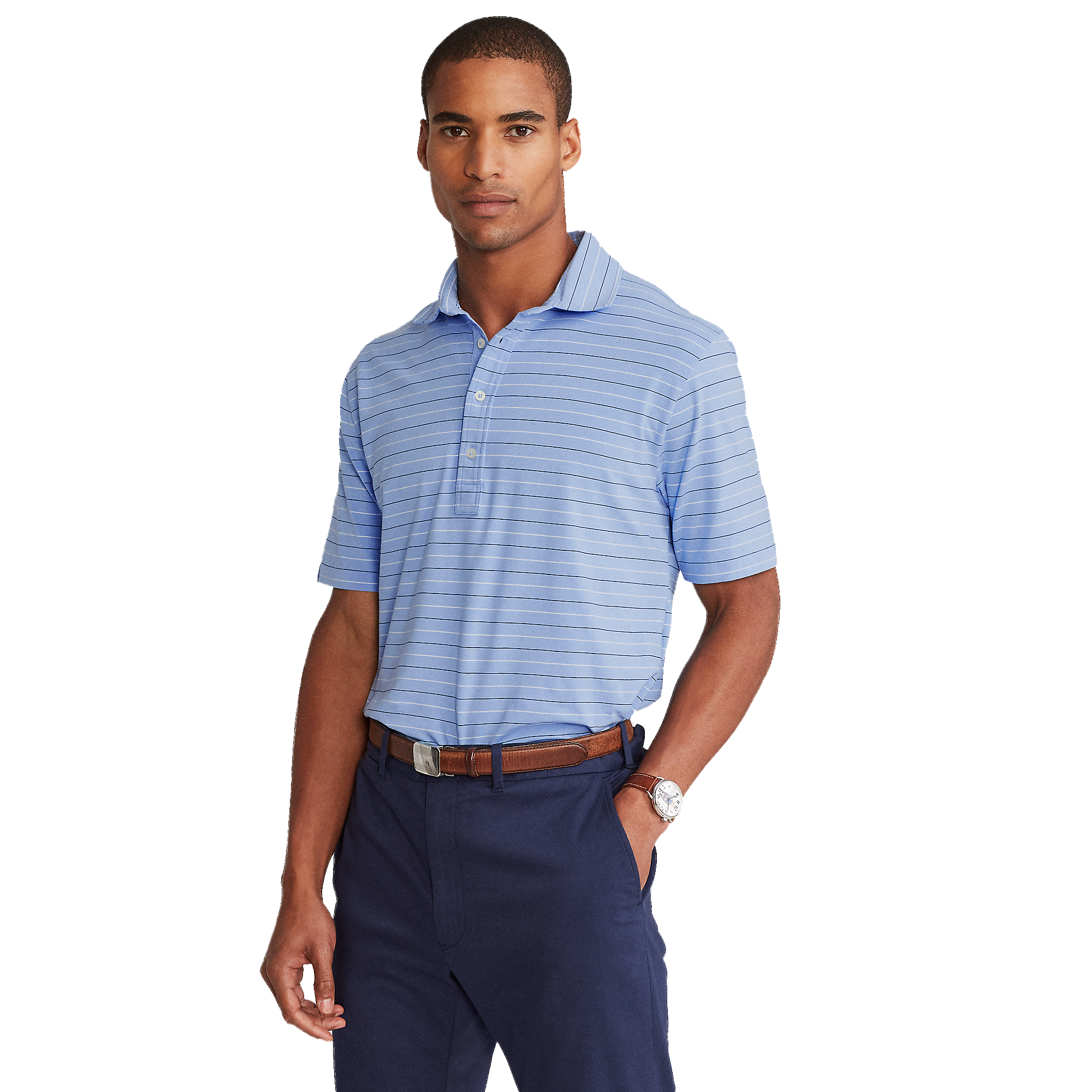 Classic Fit Stretch Lisle Polo Shirt