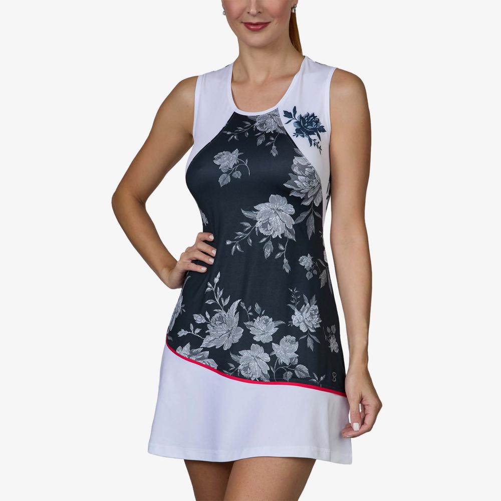 Rose Garden Collection:  Rose Print Sleeveless Tennis Dress